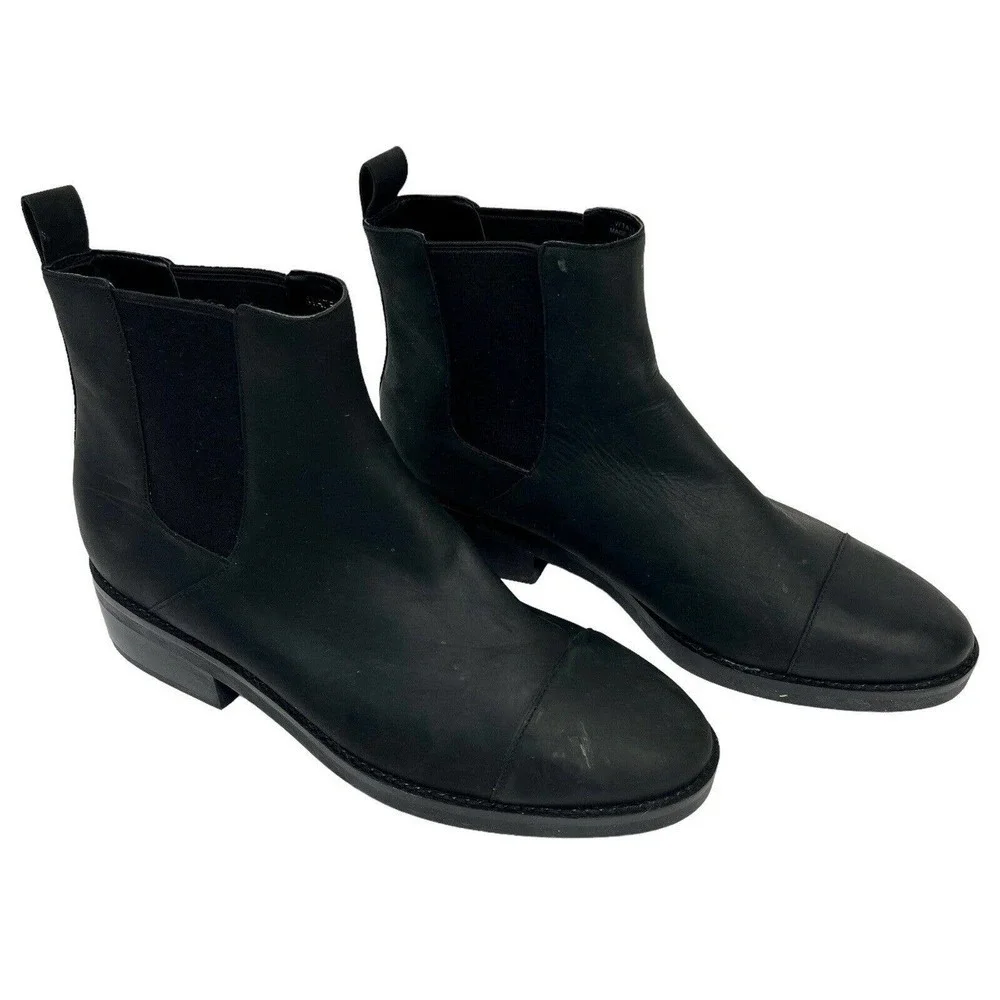 Nine West Vintage America Collection Black Leather Ankle Boots Size 7 NW Bradley